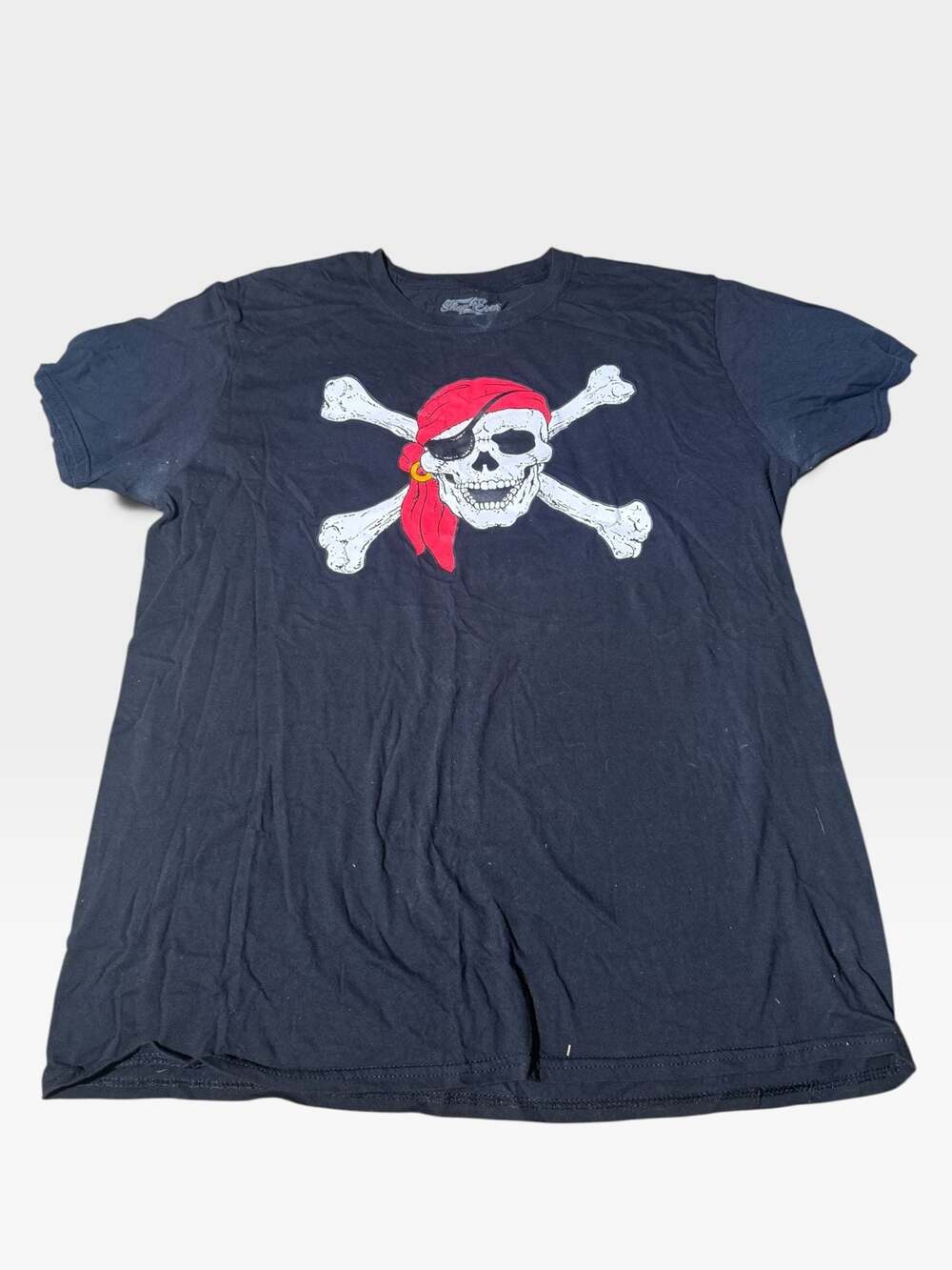 Shop4Ever Pirate Skull and Crossbones Graphic T-Shirt